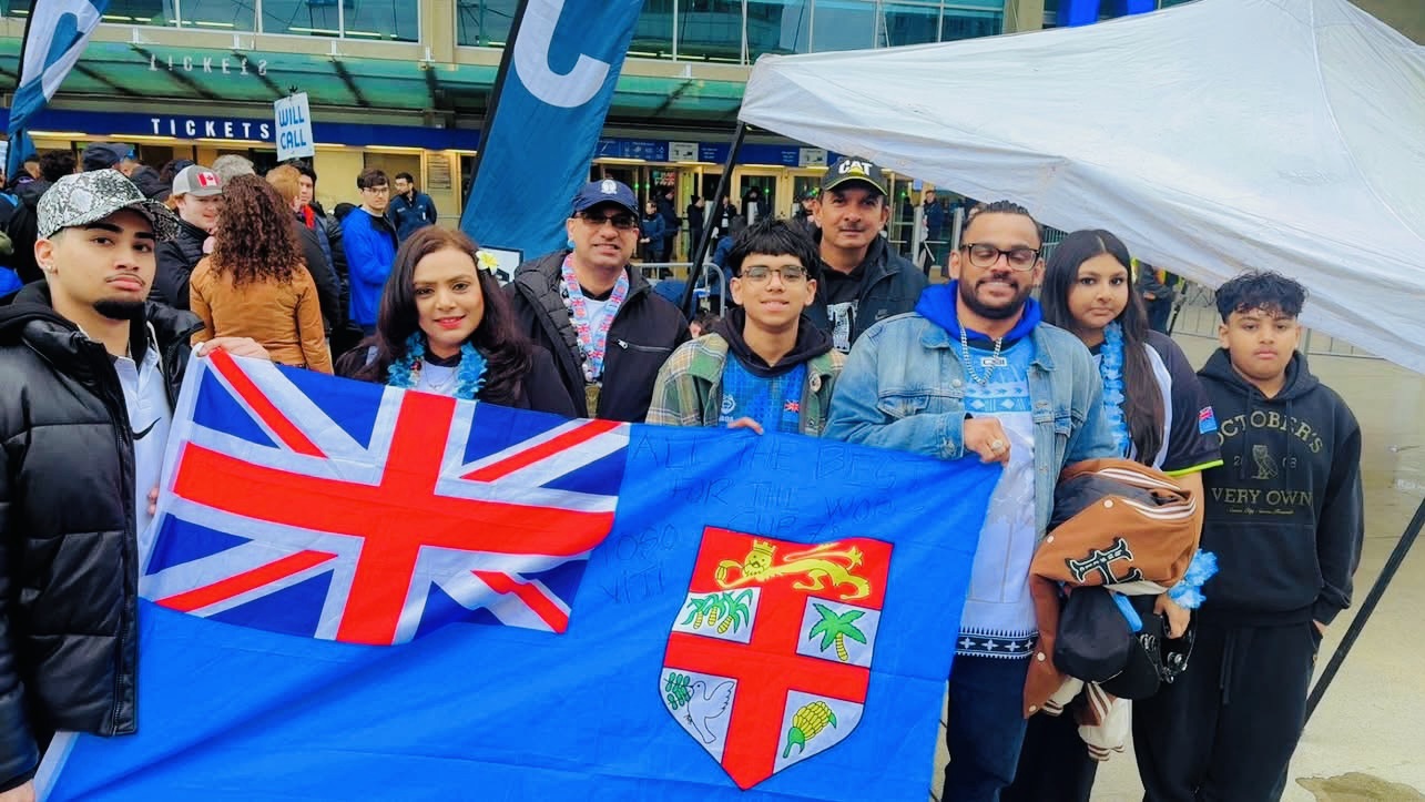 Sea of blue: Fijian fans turn up early for Canada sevens&nbsp;