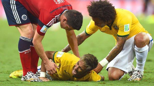 Neymer out as Brazil advance